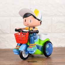 (three wheels boy) Robot Toys for Kids Spinning Stunt Car Toys Dancing Electric Trike Kids Motorcycle Cartoon Toy Interactive Toy with Music Light