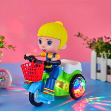 (three wheels girl) Robot Toys for Kids Spinning Stunt Car Toys Dancing Electric Trike Kids Motorcycle Cartoon Toy Interactive Toy with Music Light