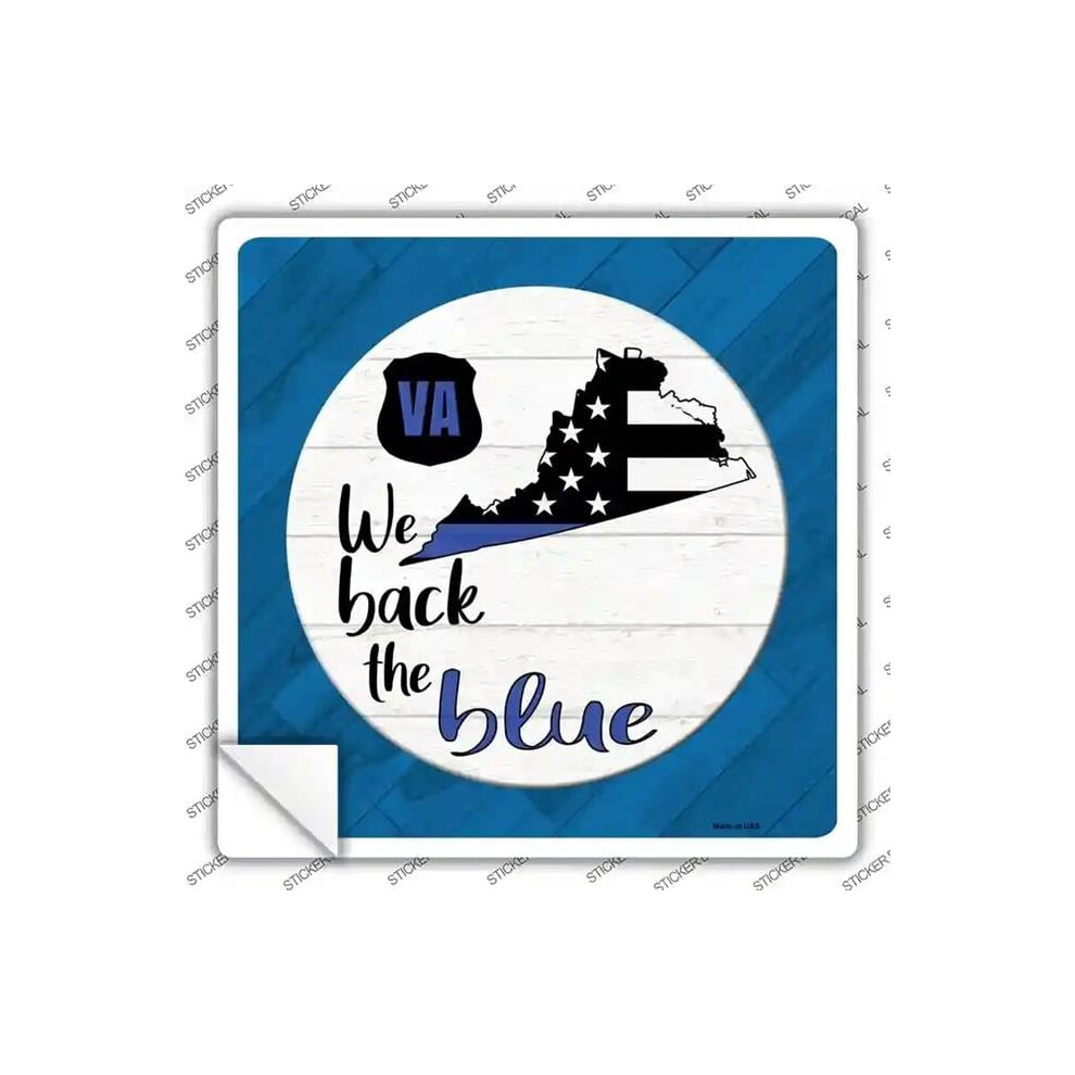 Smart Blonde Sq-1048S-S Virginia Back The Novelty Square Sticker Decal - Small Blue 792636018541