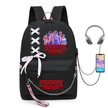 Stranger Things Rucksack Unisex – USB-Ladefunktion, 20–35L, Oxford-Gewebe, langlebig und stylisch für Schule/Uni