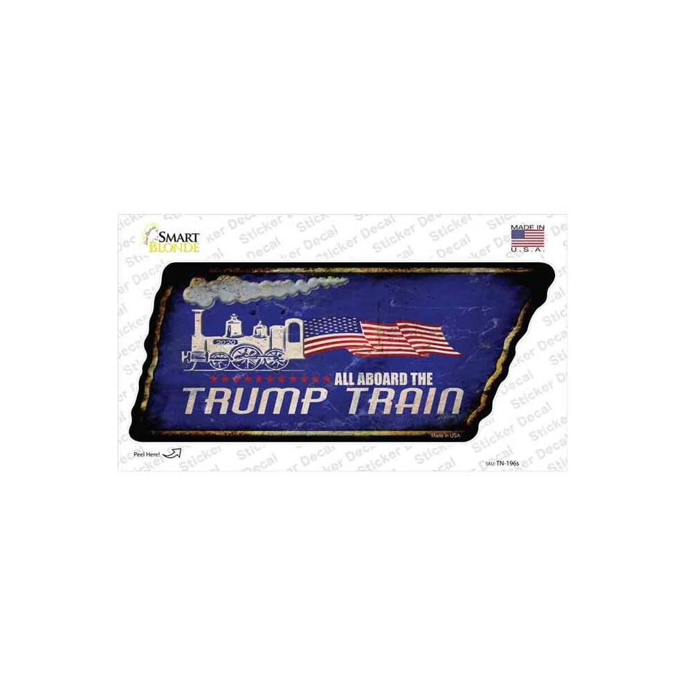 Smart Blonde Tn-196S-M Trump Train Novelty Rusty Tennessee Shape Sticker Decal - Medium 792636019685