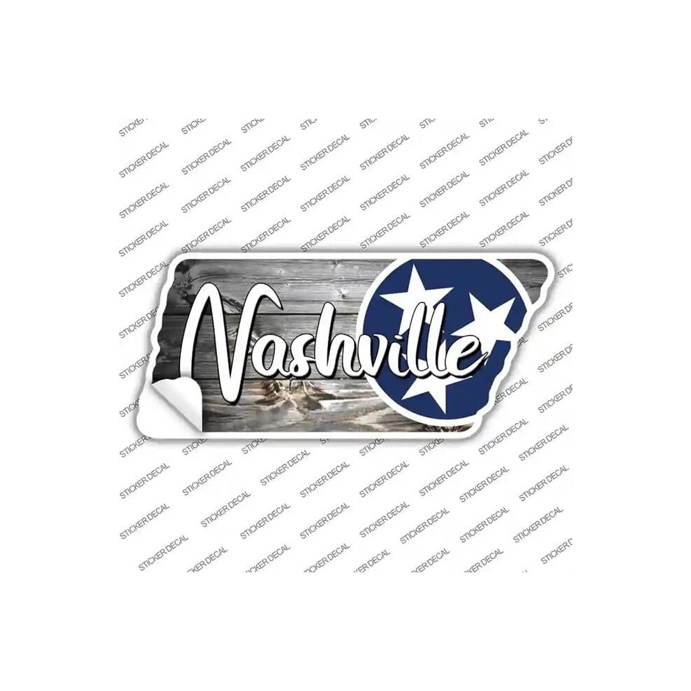 Smart Blonde Tn-302S-Xl Nashville Tri Star On Wood Novelty Tennessee Shape Sticker Decal - Extra Large 792636019753