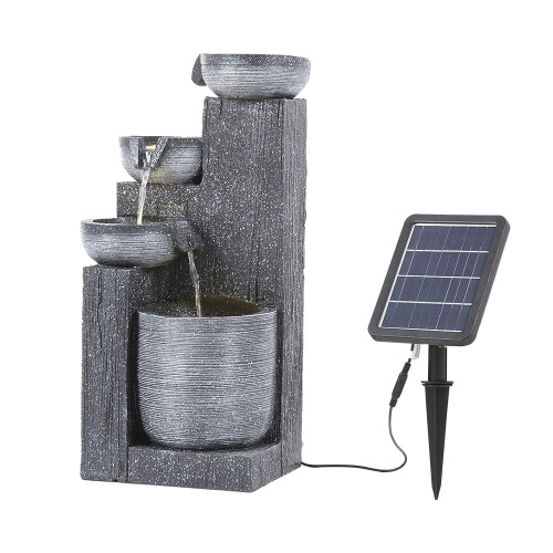 Garden Sanctuary Solar-Powered Patio Rockery Decor Water Feature 2