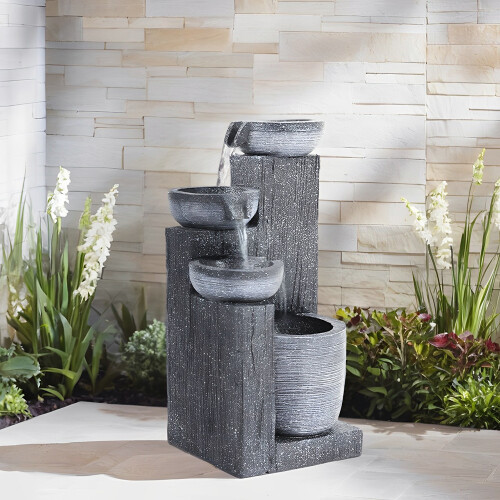 Garden Sanctuary Solar-Powered Patio Rockery Decor Water Feature 1