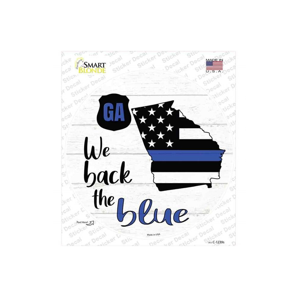 Smart Blonde C-1239S-M Georgia Back The Novelty Circle Sticker Decal - Medium Blue 727897968106