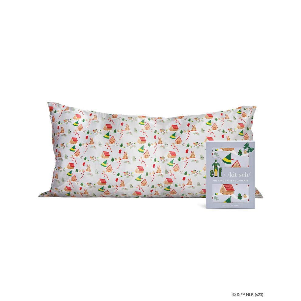 Taie d'oreiller en satin Elf x Kitsch - Taie d'oreiller plus douce que la soie pour les cheveux et