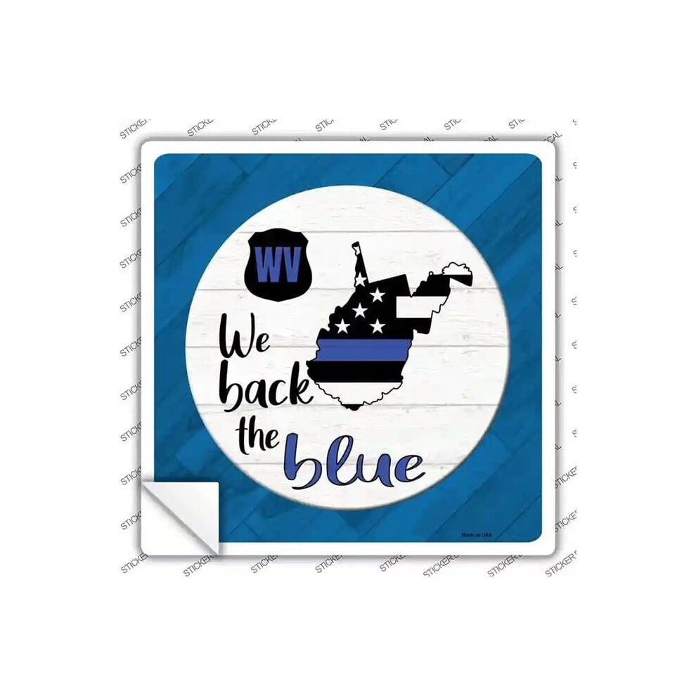 Smart Blonde Sq-1050S-S West Virginia Back The Novelty Square Sticker Decal - Small Blue 792636021473