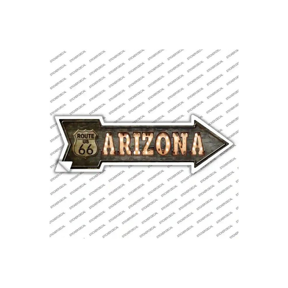 Smart Blonde A-424S-L Arizona Route 66 Bulb Letters Novelty Arrow Sticker Decal - Large 727897971892