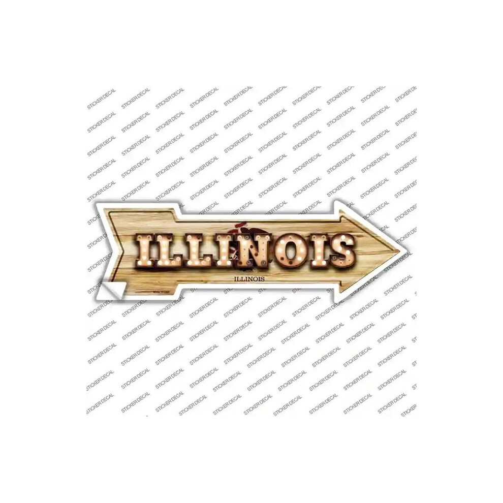 Smart Blonde A-593S-L Illinois Bulb Lettering Novelty Arrow Sticker Decal - Large 727897972677