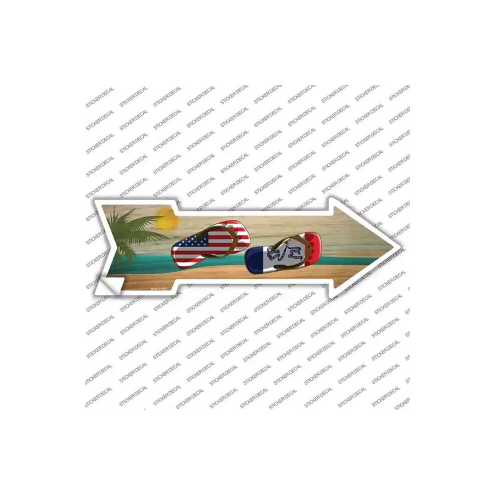 Smart Blonde A-710S-Xl Us & Iowa Flag Flip Flop Novelty Arrow Sticker Decal - Extra Large 727897973452