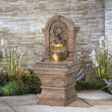 Lion Head Garden Decor Solar-Powered Water Fountain