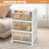 21 Liters * 3 Tier Storage Bins with Lids, Large Plastic Stackable Toy Storage Box, Foldable Storage Containers with Wheels, 39x28x59cm 9