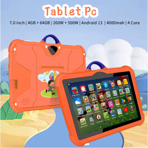 (Orange) 7 Inch Quad Core 4GB RAM 64GB ROM Android Learning Games Tablets 2