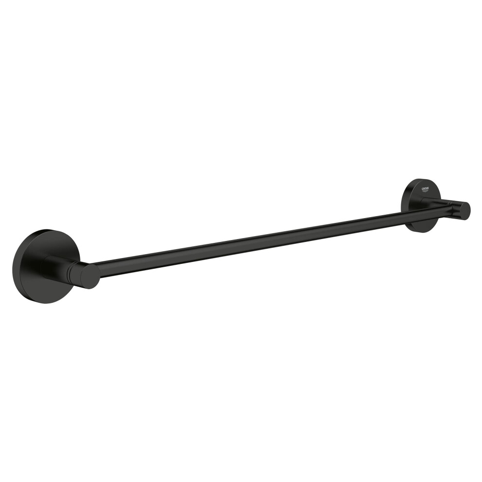 GROHE 406882431 Essentials 18-Inch Wall-Mounted Bathroom Towel Bar Matte Black