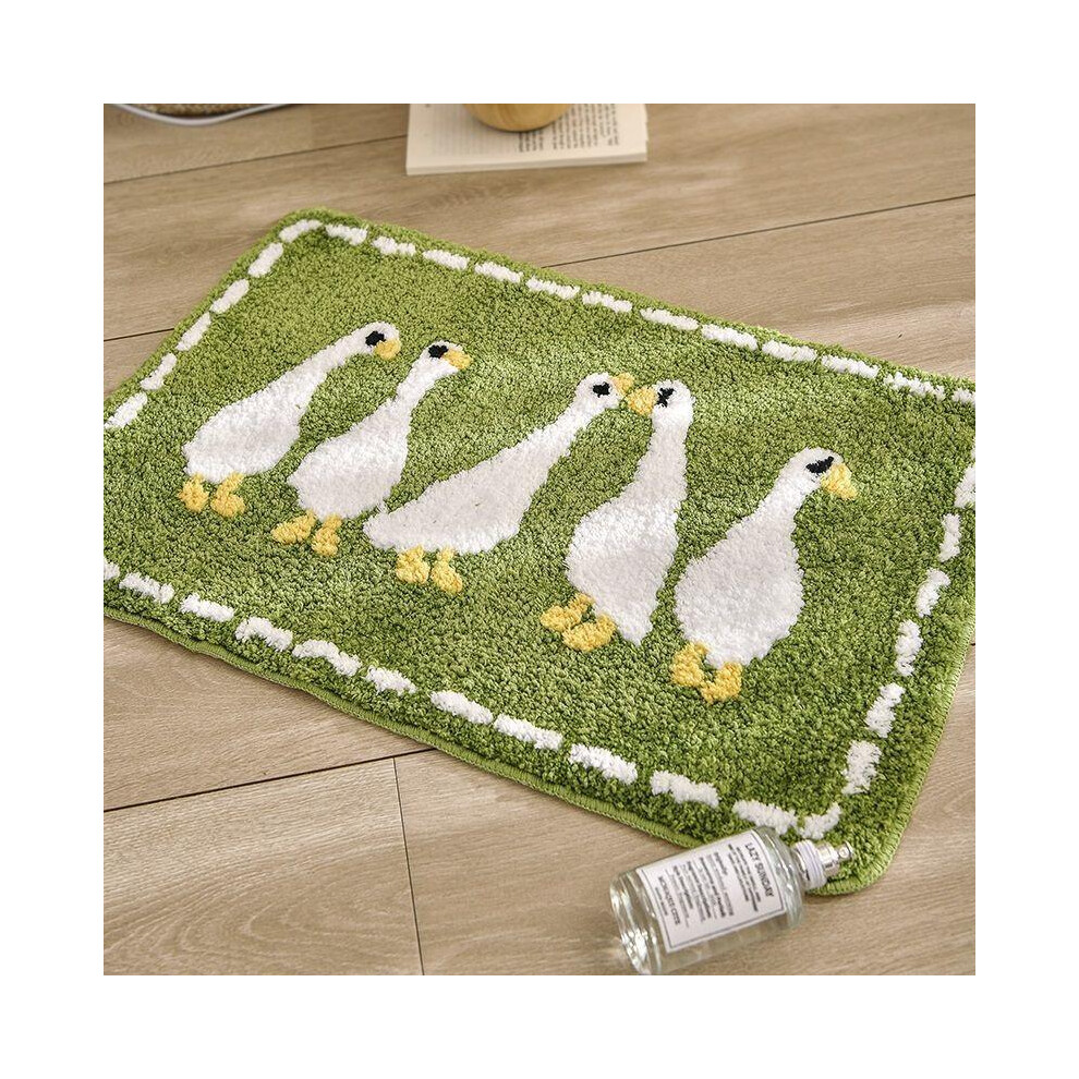 (Cole Duck 100X150cm 39.3X59in) Toilet Absorbent Floor Mat Bathroom Bedroom Door Household Door Mat Toilet Toilet Carpet Green