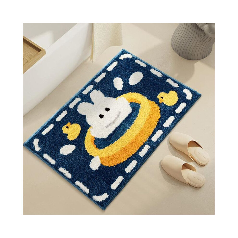 ( bunny, 60X90cm 23.6X35.4in) Household bathroom rabbit absorbent floor mat, bathroom door carpet plush non-slip bedside household toilet foot mat