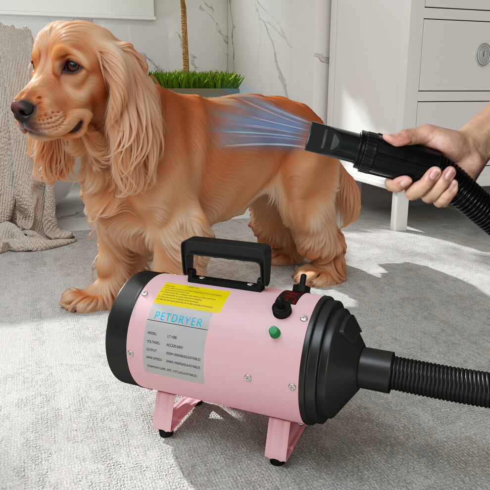 B&Q - 2200W Dog Hair Dryer With Adjustable Temperature & VelocityPink - Image 4
