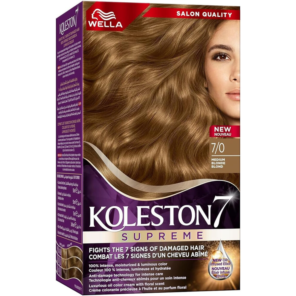 Grey Wella Koleston Supreme Hair Color 7/0 (Medium Blonde) | Long-Lasting, Rich Color For Beautiful Hair