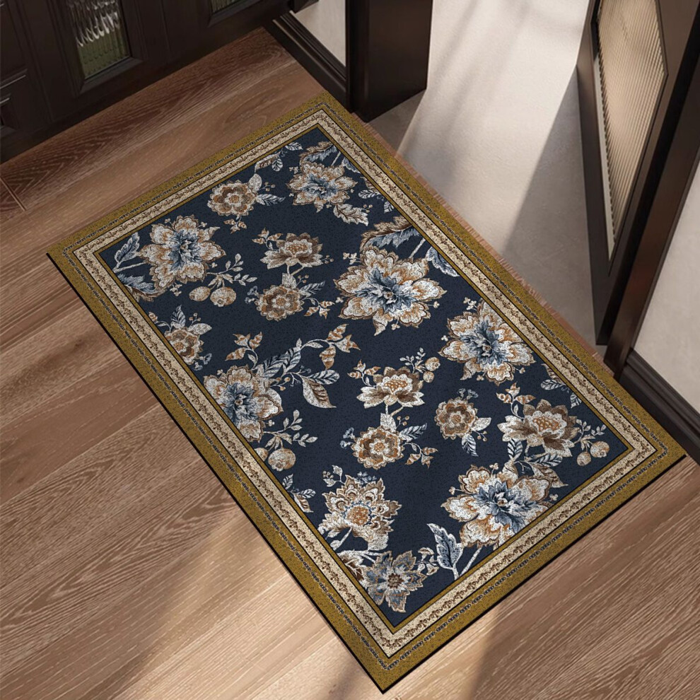 (PURPLE, 50X80cm 19.7X31.5in ) silk ring floor mat, bathroom waterproof hollow foot mat, washing table door mat, carpet entry door, household foot stepping mat