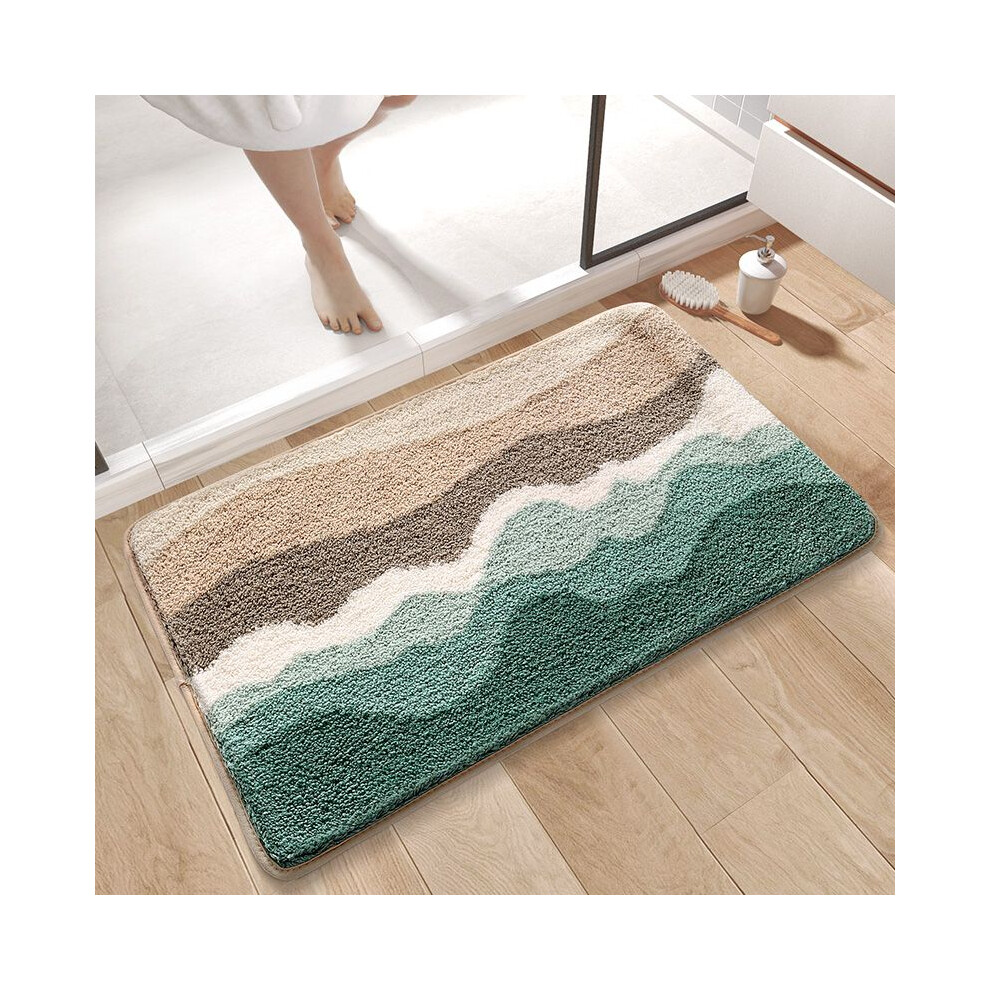 (A-2, 40X60cm 15.7X23.6in) Bathroom floor mat, toilet door carpet, toilet absorbent non-slip mat, household toilet door plush foot pad