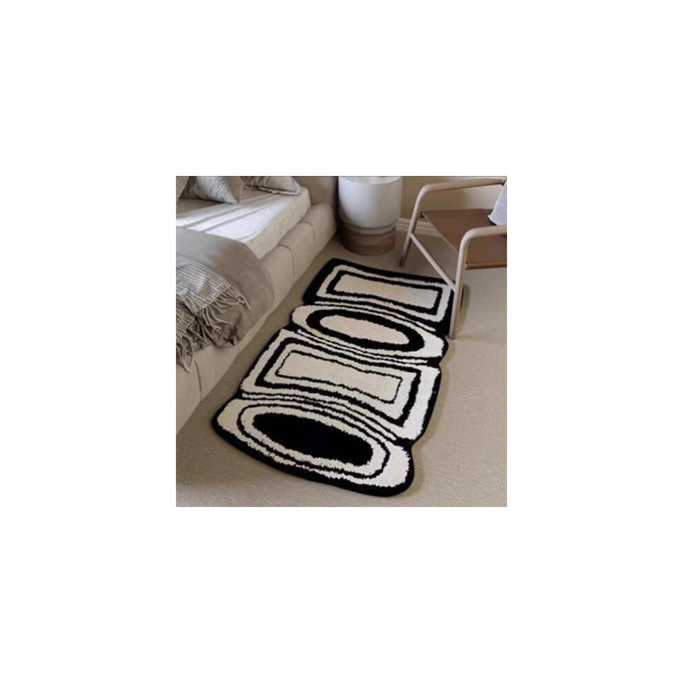 (A-6, 50X80cm 19.7X31.5in) Checkerboard stroking cats sense home girl ins wind bedroom bedside blanket simple room carpet Xiaohongshu same pad