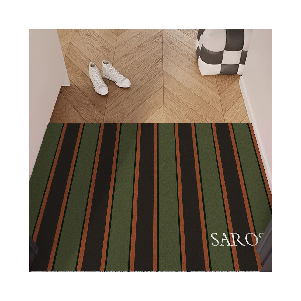 (A-1, 50X80cm 19.7X31.5in ) ins simple retro striped entry door floor mat silk ring non-slip foot mat carpet entrance door mat can be cut