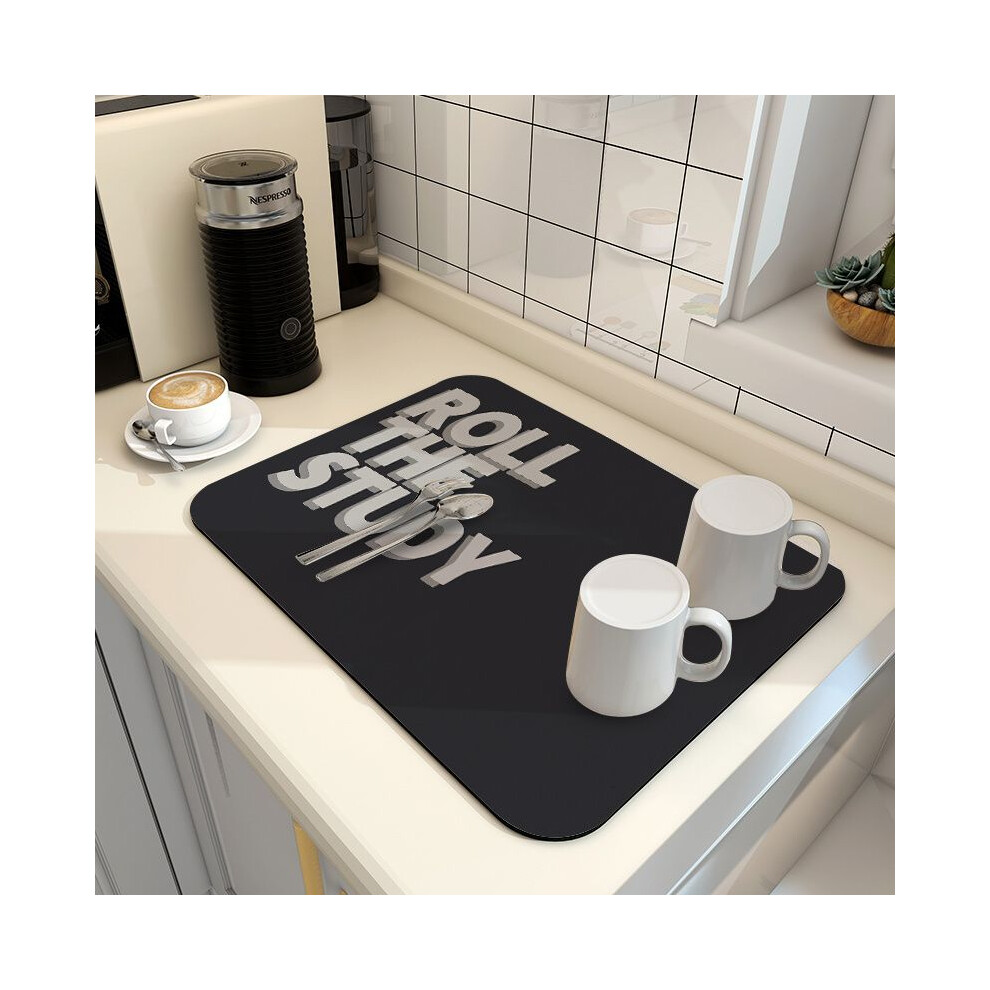 (A-10, 80X120cm 31.5X47.3in) Kitchen countertop drain mat, household water absorbing groove edge mat, water absorbing and drying rubber cushion