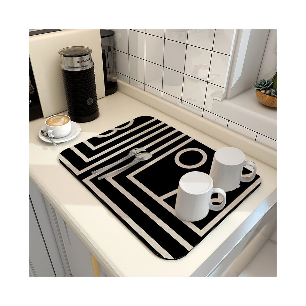 (A-2, 80X120cm 31.5X47.3in) Kitchen countertop drain mat, household water absorbing groove edge mat, water absorbing and drying rubber cushion