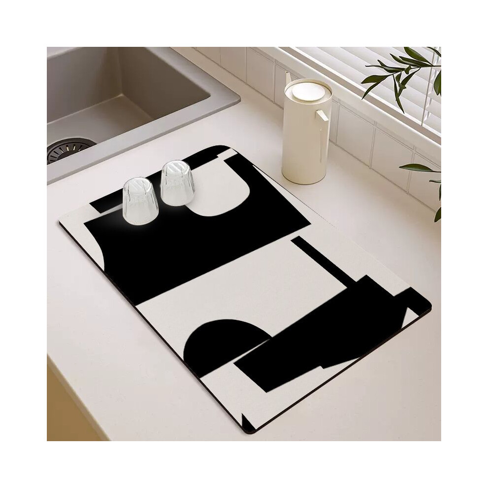 (A-1, 80X120cm 31.5X47.3in) Kitchen countertop drain mat, household water absorbing groove edge mat, water absorbing and drying rubber cushion