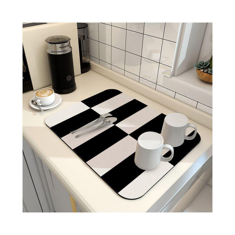 (A-3, 80X120cm 31.5X47.3in) Kitchen countertop drain mat, household water absorbing groove edge mat, water absorbing and drying rubber cushion