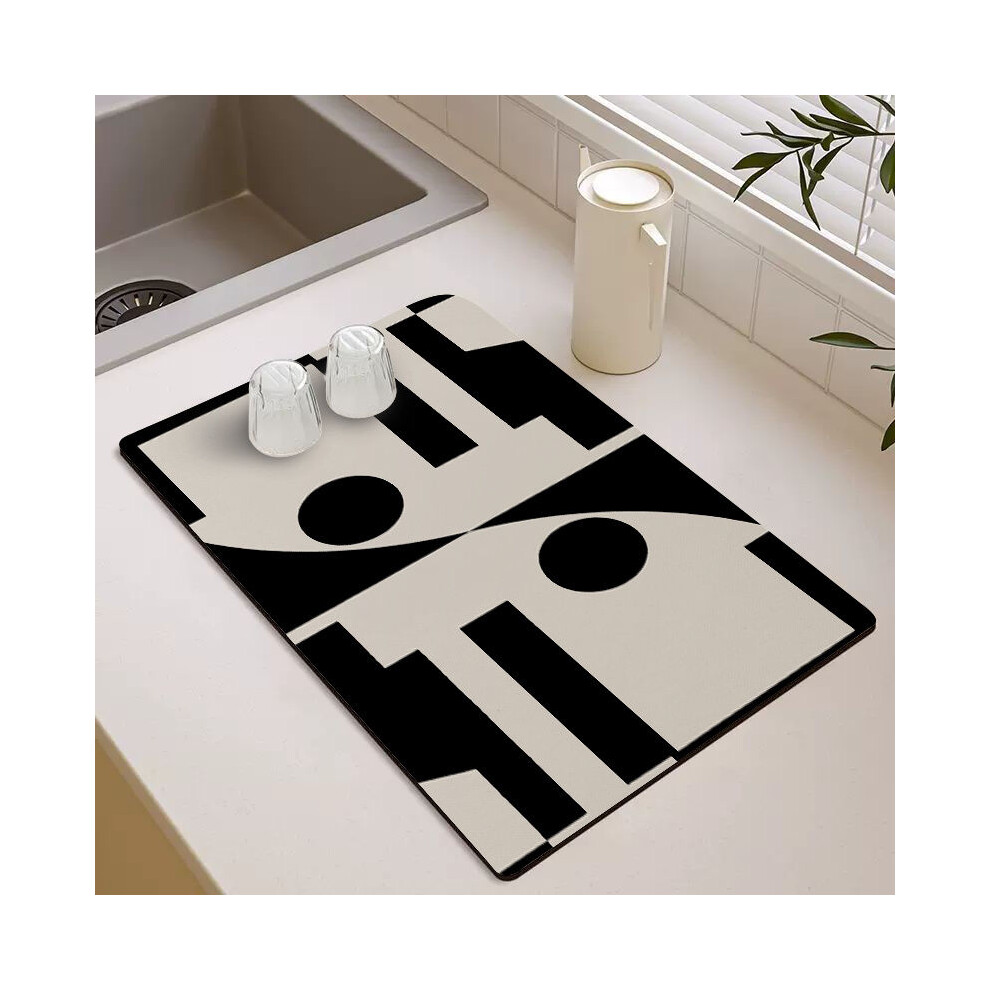 (A-5, 80X120cm 31.5X47.3in) Kitchen countertop drain mat, household water absorbing groove edge mat, water absorbing and drying rubber cushion