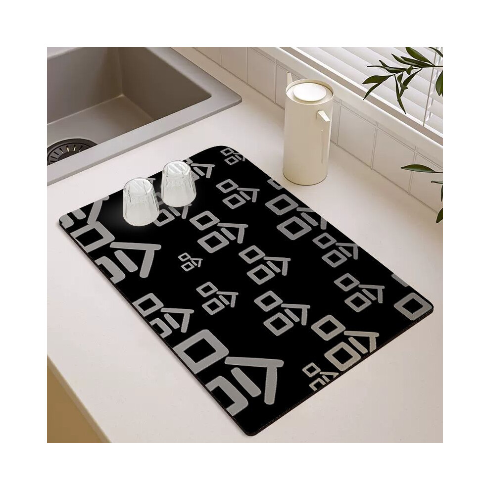 (A-9, 80X120cm 31.5X47.3in) Kitchen countertop drain mat, household water absorbing groove edge mat, water absorbing and drying rubber cushion