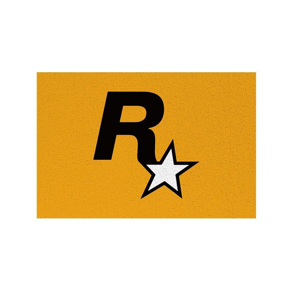 (R orange, 80X100cm 31.5X39.3in) Trend R star home door silk ring floor mat, porch rubbing soil scraping mud anti-skid can be cut custom household pet