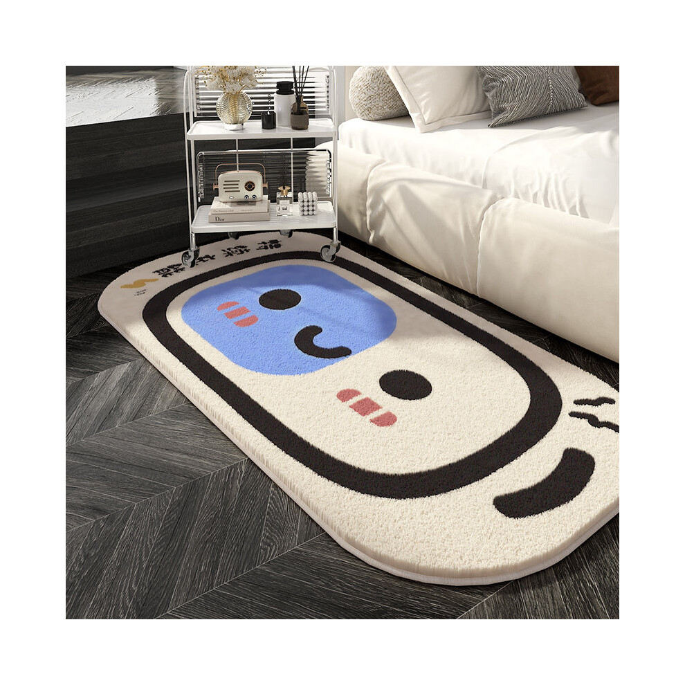 (A-1, 50X80cm 19.7X31.5in) Creative and minimalist imitation cashmere bedside carpet, bedroom long living room carpet