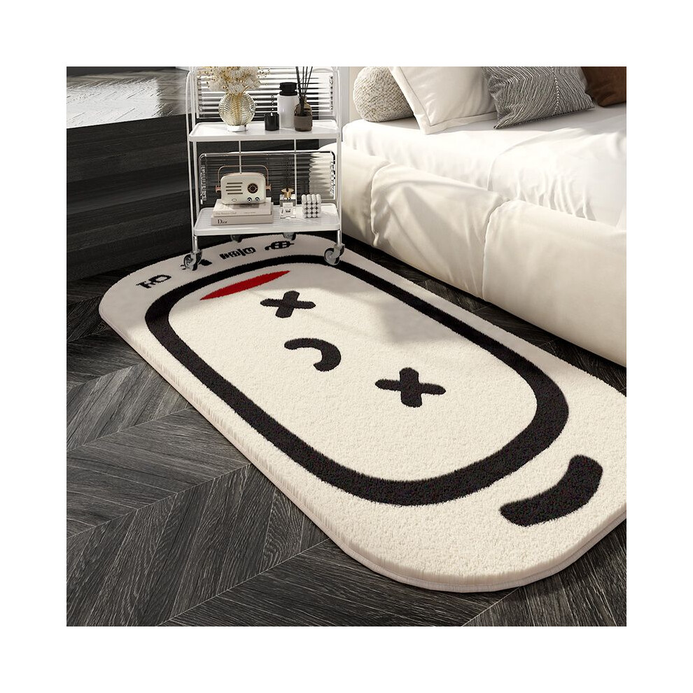 (A-3, 100X150cm 39.3X59in) Creative and minimalist imitation cashmere bedside carpet, bedroom long living room carpet