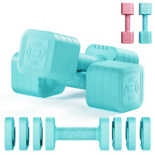 (Blue) Adjustable Dumbbells Weight Set 5kg Pair