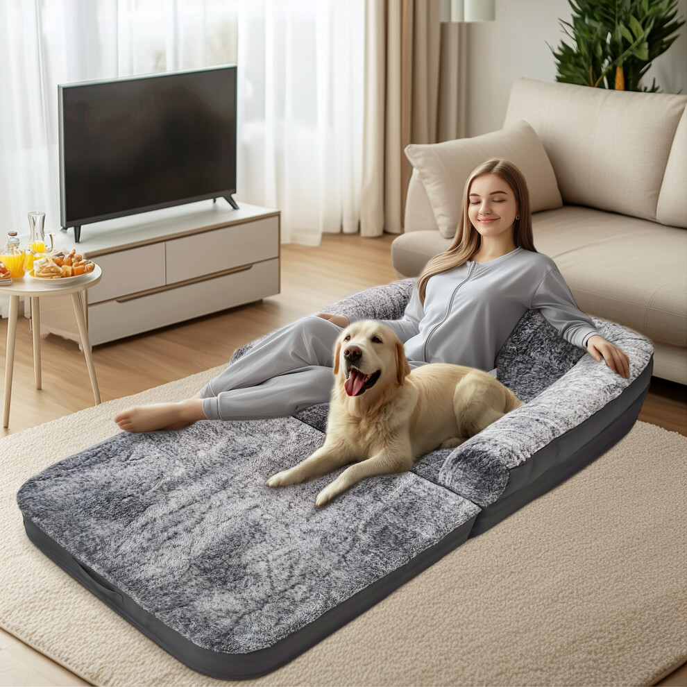 Bingopaw Human-Size Giant Dog Bed Foldable Calming Pet Dog Bed