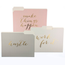 Cartelle portadocumenti ""Make Things Happen"" di Graphique Designer | Set di 9 (3 design) | Organizzatori formato lettera | Articoli decorativi pe