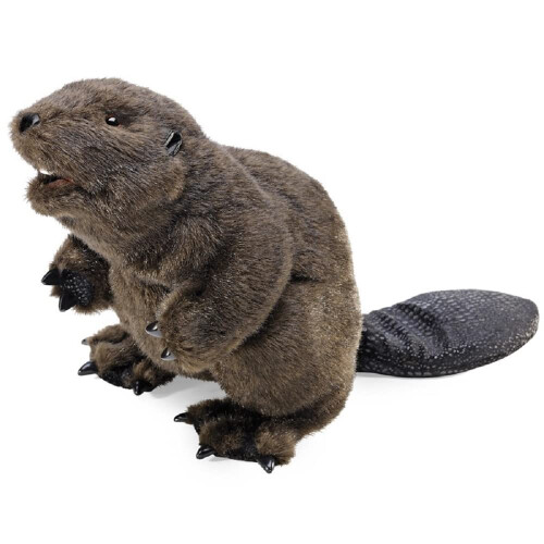Folkmanis Bever Handpop Bruin 8""