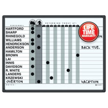 Tableau d'affichage personnel Quartet gris DuraMax en porcelaine, 15 noms, 45,7 x 61 cm, cadre en aluminium noir, 781G