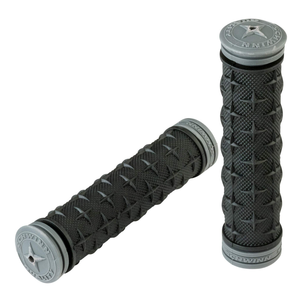 Schwinn Ergonomic Comfort Bicycle Grip  Stylish Black Body with Gray Accents  Fits Most Standard Bike and Scooter Handlebars  Grey/Black