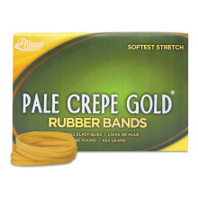 Elásticos de Borracha Ouro Crepe Claro Alliance 20335 Tamanho #33, Caixa de 1 lb com Aproximadamente 970 Bandas