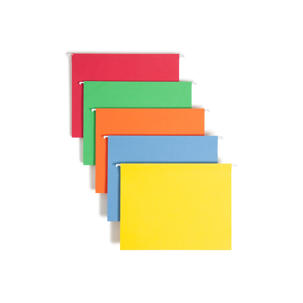 Photos - File Folder / Lever Arch File Smead Standard Hanging File Folders 25 Count Assorted Primaries 1/5-Cut Adjustable Tabs Letter Size 64059