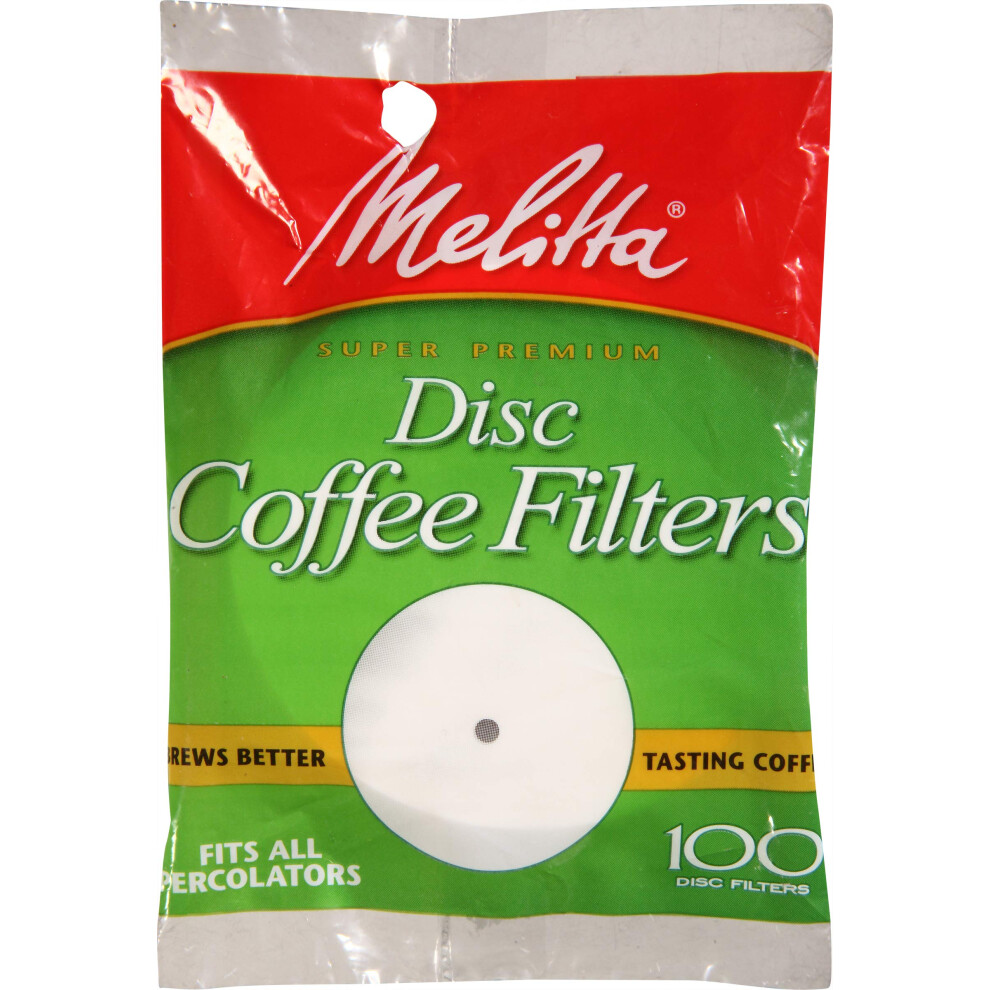Melitta Disc Coffee Filters for Percolators White 3.5-Inch 100 Count Pack of 24