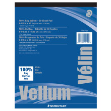 Staedtler Mars vellum-paperi, 16 kpl, 8,5 x 11 tuumaa, tavallinen, 50 arkkia lehti   ss    (946811P)