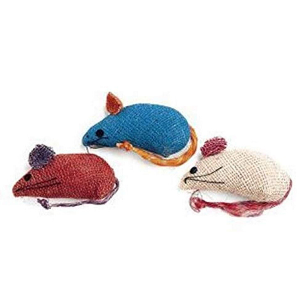 Juguetes Ticos Para Gatos De 3 Pulgadas Con Forma De Rat N De Arpillera En Colores Surtidos (Paquete De 3)-image