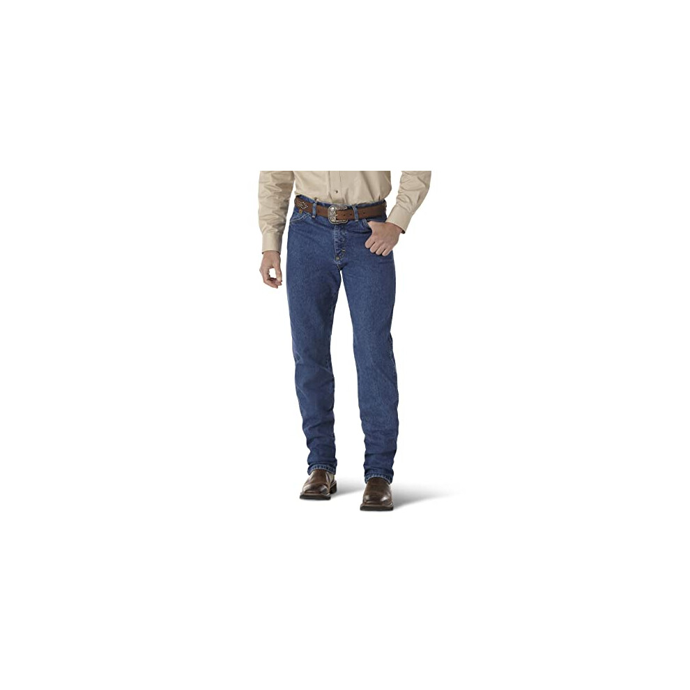 Wrangler Mens george Strait cowboy cut Original Fit Jean  Heavyweight Stone Denim  34W x 30L