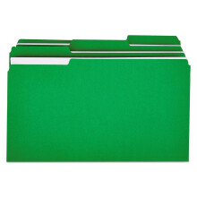 Universal 10522 Arkivmappar, 1/3 Klipp En-Lagers Flik, Juridisk, Klargul/Grön, 100/Box