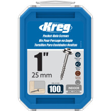 Kreg SML-C1-100 Zinc Pocket Screws 1 Inch #8 Coarse Thread Maxi-Loc Head (100 Count)