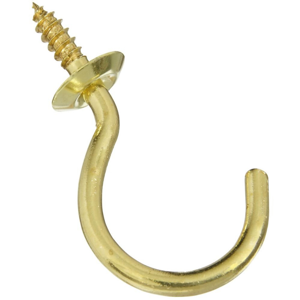 National Hardware N119-727 V2021 Cup Hooks In Solid Brass 2 Pack 038613119727